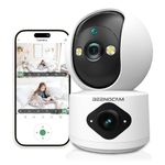 2.5K 2.4/5GHz Indoor Security Camera Dual Lens WiFi Pet Camera Baby Monitor 360° 4MP Camera Surveillance Interieur for Dog Home with Phone App,Motion Tracking,Night Vision, 2-Way Audio