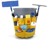 Trash Can Caddy Bag | Brute Compatible | Fits 32-55 Gallon Can | 12 Pockets | Heavy Duty Vinyl Construction Organizer for Cleaning & Janitorial Duties | Caddy for Brute.