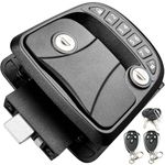 RV Door Lock Replacement Keyless Entry Keypad - 100% Metal RV Door Lock Latch with Deadbolt Trailer & Camper Door Lock Password & Remote Control, Fits only 3.75" x 2.75" Lock Hole