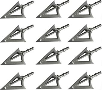 JIANZD Archery Broadheads 125 Grain Fixed Blades Stainless Steel Hunting Broadheads for Crossbow Recurve Bow and Compound Bow 12 PK