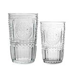 Bormioli Rocco Romantic Water Tumblers and Highball Cocktail Glasses - 305ml, 475ml - 12pc Set