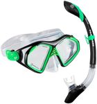 OutdoorMaster x U.S. Divers Admiral Combo Snorkeling Gear for Adults, Dry Top Snorkel Set Adults with Anti-Fog Scuba Diving Mask for Snorkeling Swimming Travel