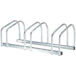 HOMCOM Bike Stand Parking Rack Floor or Wall Mount Bicycle Cycle Storage Locking Stand (3 Racks, Silver)