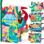 hahaland Baby Book Toy 0 3 6 12 Months, Crinkle Book Baby Sensory Toy for Babies, Baby First Cloth Soft Book for Babies 0 Months, Baby Boy Girl Shower Gift for 0 Months - Dinosaur Theme