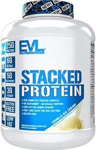 Evlution Nutrition Stacked Protein Protein Powder with 25 Grams of Protein, 6 Grams of BCAAs and 5g of Glutamine (Vanilla Ice Cream, 5 LB)
