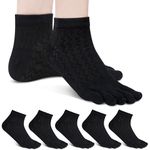 MOAMUN Womens Five Finger Toe Socks for Women Girls, Ladies Casual Socks Cotton Low Cut Ankle Socks Soft & Breathable 5 Pairs Size 7-10