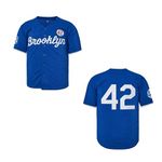 Madjus Youth Black Legend 42 Button Down Jersey Boys Hip Hop Baseball Jersey Stitched, Blue, Small