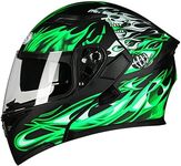 Full Face Helmet Flip Up Modular Motorcycle Helmet for Men Women DOT/ECE Approved Modular Motorbike Moped Street Bike Racing Crash Helmet with Anti-Fog Double Sun Visor Shield H,M