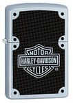 Zippo Harley-Davidson Carbon Fiber Satin Chrome Pocket Lighter