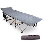 REDCAMP Folding Camping Cot with Pad for Adults, Heavy Duty Sleeping Cots Bed with Carry Bag Portable for Outdoor Travel Home Office