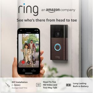 Ring Battery Video Doorbell – Wireless Smart Home Security, 2024