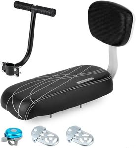 ZHOUWHJJ Bicycle Rear Seat Cushion Armrest Footrest Set, Kid Child Carrier Bicycle Baby Seat, Including Cushion and Backrest, Armrest Handrail, Footrests, Bell, Black