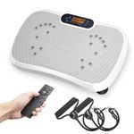 Dripex Vibration Plate Exercise Machine, Whole Body Workout Fitness Vibration Plate, Vibration Power Plate with Resistance Bands,Slim Vibration Platform for Home Training & Shaping,99 Levels-White
