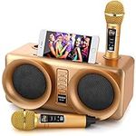 ALPOWL Karaoke Machine for Kids Adults, Portable Bluetooth Speaker PA System with 2 UHF Wireless Microphone for Home Party, Wedding, Church, Picnic, Outdoor/Indoor