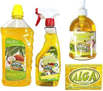 BOX ALGA BIO - 1pz Sgrassatore Universale 500ml + 1pz Sapone in Gel per Bucato 1250ml + 1 Saponetta Molli per Bucato 400gr + 1 Sapone Alga Per Le Mani 500 Ml