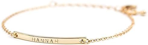 16K Gold Your Name Bar Bracelet Per