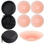 INTELLIGRON Round 2 Pair Skin Silicone Nipple Covers Reusable for Women - Adhesive Nipple Pads for Strapless Outfits BoobTapes Nippie Cover for Tops Nipple Pasties for Boobs