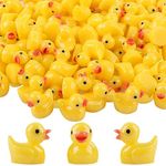 Fzyisw Mini Resin Ducks 100 Pack, Cute Tiny Ducks, Miniature Toy Little Ducks for Aquariums, Dollhouse Decor, Potted Plants, Garden Landscapes Decoration
