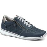 Pavers Women's Breathable Lace-Up Trainers in Navy - Shoes with Supportive Insole & Metallic Accents - Ladies Sports Footwear - Size UK 6 / EU 39