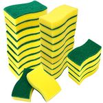 Belle Vous Heavy Duty Cleaning Scrub Sponges (24 Pack) - Non-Scratch Scourer for Kitchen Dishes & Bathroom - Dual-Sided Multi-Use Washing-Up Dish Pad for Effortless Cleaning