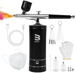 BLOSSED Cordless Airbrush Kit with Air Compressor, 48PSI Rechargeable Handheld airbrush for nails, Portable nail airbrush machine for Tattoo, Nail Art, Makeup, Barber, Cake Decoration etc.