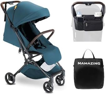 MAMAZING Baby Stroller with Organizer & Cushion, Mom’s Choice Gold Award Winner, Ultra Compact & Airplane-Friendly Travel Stroller, One-Handed Folding Stroller for Toddler, Only 11.5 lbs, Blue