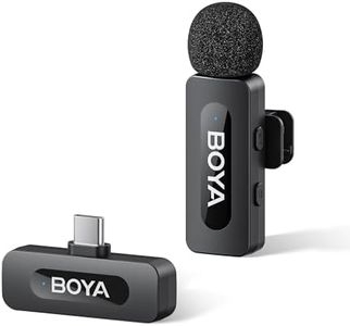 BOYA BY-V10 Wireless Microphones for iPhone 15/16 Series, Android/Laptop with USB-C Port, 100m Range, 9H Battery Life, Noise Reduce Mini Mic Clip on Lapel Microphone for Video Recroding/Youtube/TikTok