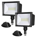 DEWENWILS 2-Pack 65W LED Flood Light Outdoor, IP65 Waterproof 6670 Lumen Super Bright(500W Halogen Equiv)Adjustable Knuckle Mount LED Security Light, 5000K Daylight for Yard, Garage, Garden, UL Listed