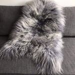 Icelandic Cool Grey Sheepskin Rug 100% Natural Sheep Skin M 100cm