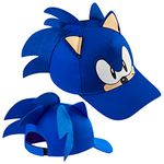 SONIC THE HEDGEHOG 3D Baseball Cap for Boys Summer Holiday Accessories Blue One Size Adjustable Strap Boys Hat Lightweight Breathable Sun Hat Gamer Gifts for Boys