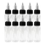 Magicrose 10x 30 ml 1OZ Airbrush Ink Dispensing Boston Bottles Plastic Dropper Bottle Empty Squeezable Dropper Sample Bottles Plastic Container Bottles Squeeze Liquid Dropper Dispensing Bottles