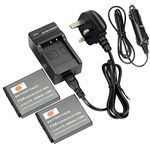 DSTE® 2x KLIC-7004 Li-ion Battery + DC30U Travel and Car Charger Compatible with Kodak EasyShare M2008 PlayFull Dual PlaySport PlayTouch V1253 Zi12 Digital Camera as FUJIFILM NP-50 PENTAX D-LI68