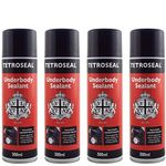 Tetroseal Aerosol Underbody Sealant x4 Car Underseal Spray 500ml Seal Protection Spray Simple black finish with a long lasting protective coating