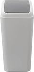 Kekow 4.5 Gallon Small Plastic Trash Can, Swing Lid Waste Can, Gray