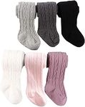 Whyme 6 Pairs Baby Tights 0-6T Toddler Little Girls Cotton Cable Knit Legging Stocking Pants Pantyhose (as1, age, 4_years, 6_years, 4-6T)