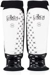 Fairtex Neoprene Shin Guards, Mens, White, Small