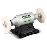 Flyrivergo Bench Buffer Polisher, 6 Inch Buffing & Polishing Machine With Two Cloth Wheels, 370W High-powered Buffing Machine For Metal, Jewelry, Knives, Wood, Jade and Plastic