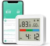 Lumary Smart Thermometer Hygrometer, WiFi & Bluetooth Indoor Temperature Humidity Sensor with App Alert, Led Display, Free Data Storage Export, Digital Remote Monitor for Home & Bedroom