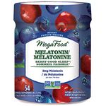 MegaFood Melatonin Gummies Sleep Aid Wild Blueberry and Tart Cherry Flavour 54 Sleep Gummies | Melatonin Supports Relaxation and a Healthy Sleep Cycle | Made with Real Food Natural Source of Phytonutrients