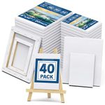 Halobios Blank Canvas for Painting, Bulk Pack of 40-8x10 inches, 5x7inch(20 of Each), 100% Cotton, Primed, 5/8 Inch Profile of Super Value Canvas Pack for Acrylics, Oils & Other Painting Media