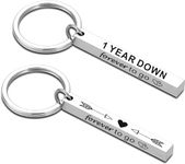 UU-MART Anniversary Valentines Gift for Him Her,1 Year Down Forever To Go Keyring Gift For Couples Husband Wife,1st Wedding Anniversary Valentines Gifts for Him(1 PCS Four-sided) (1 Year Down)