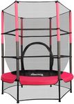 GALACTICA NEW Mini Trampoline | 4.5FT 55" with Safety Net Enclosure | Indoor Outdoor Children’s Activity Junior Trampoline - Red