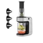 WMF Kult X Gemüsenudeln Spiralschneider elektrisch, Zoodle Maker, Zucchini Nudeln Schneider, 3 Schneideinsätze und Auffangbehälter