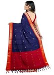 WiMO ready to wear one minute saree, silk cotton paithani style saree, zari buta with contrast border and pallu, light contrast blouse