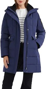Orolay Women's Hooded Winter Down Coat Quilted Mid Length Puffer Jacket Navy S