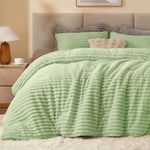 BEDELITE Striped Comforter Set Green 88x88Inches