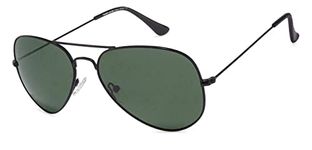 VINCENT CHASE EYEWEAR By Lenskart | Full Rim Aviator Branded Latest and Stylish Sunglasses | Polarized and 100% UV Protected | Men & Women | Medium | VC 5158/P (Color:-Black/Green Lens)-Pack of 1