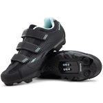 Tommaso Pista All Purpose Ready to Ride Indoor Cycling Shoes Women Bundle - Comfortable, Breathable Spin Shoes Women Indoor Cycling Cleats - Look Delta & SPD Compatible, Black/Teal Shoes Only, 9 UK