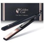 Golden Curl Tourmaline Coated Hair Straightener and Curler in One, Damage Free Hair with Unique Design & Temperature Adjustment, Steam Straightener for Hair with 5 Years Warranty (Rose Gold)