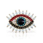 Evil Eye Brooches Pin for Women Men Rhinestone Ojo Brooch Pin Shirts Collar Brooch Pins Protect Jewelry